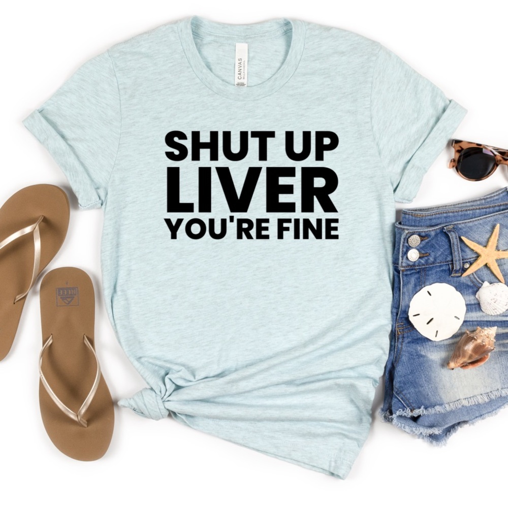 Drinking - Htr Psm Ice Blue T-shirt, Graphic Tee